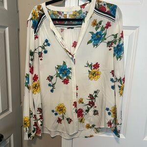 Joie Silk Floral Button Down Shirt